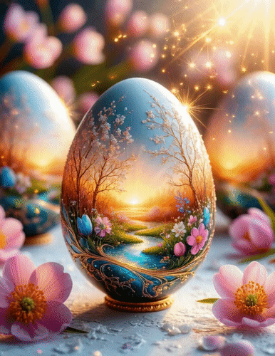 Анимированная открытка С наступающей Пасхой