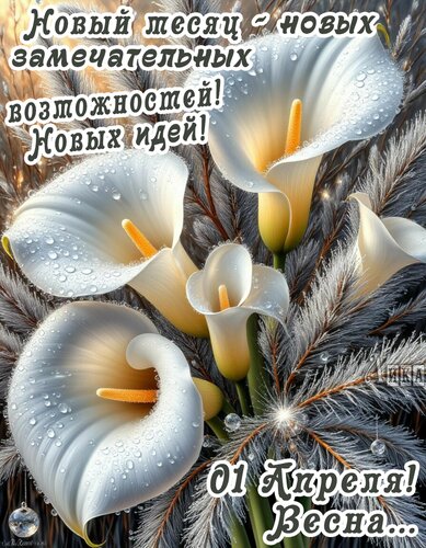 Открытка 1 апреля! Весна.