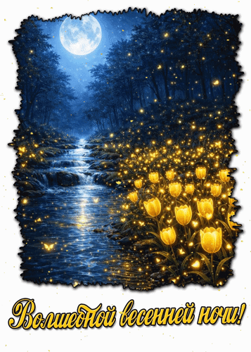 Открытка Волшебной весенней ночи!