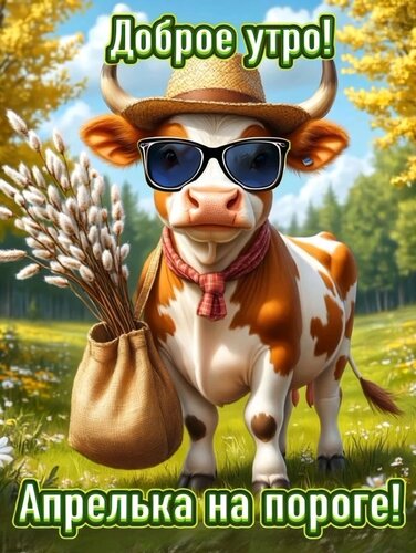 Открытка Апрелька на пороге! Доброе утро!