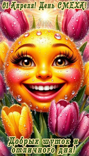 Открытка 01 Апреля. День смеха