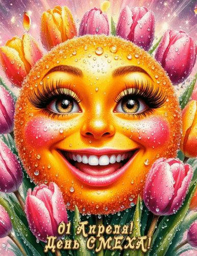 Анимированная открытка 01 Апреля. День смеха
