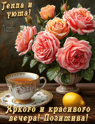 Анимированная открытка Добрый вечер