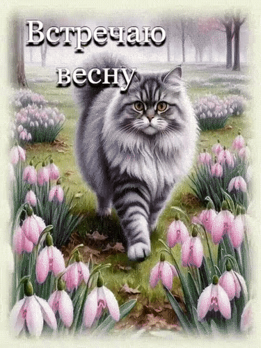 Анимированная открытка С Весной