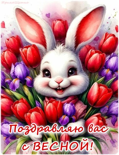 Открытка ПОЗДРАВЛЯЮ ВАС С ВЕСНОЙ!