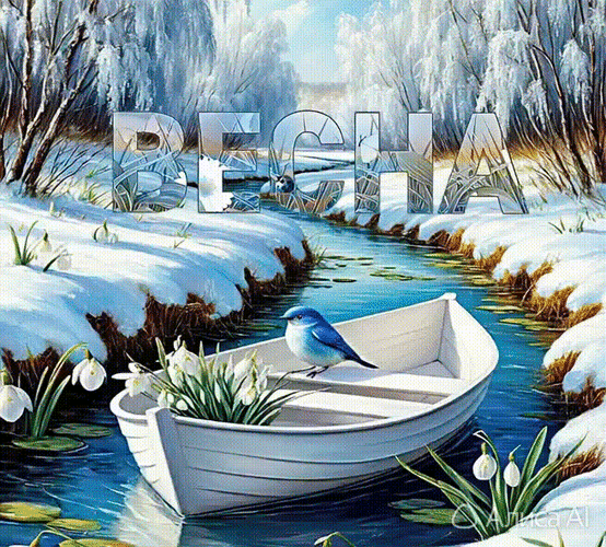 Анимированная открытка Весна