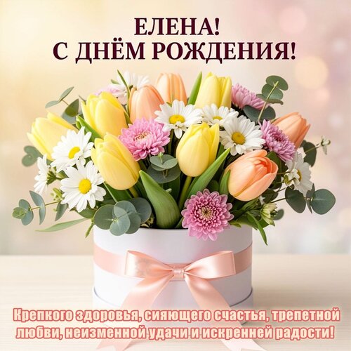 Открытка Елена! С днём рождения!