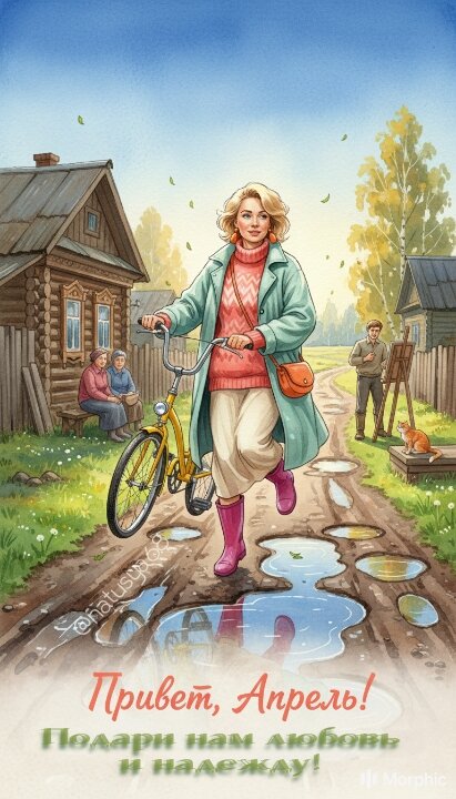 Открытка Привет, апрель.! Подари нам любовь и надежду!