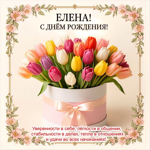 Открытка Елена! С днём рождения!