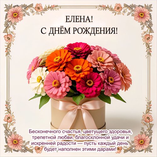 Открытка Елена! С днём рождения!