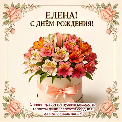 Открытка Елена! С днём рождения!