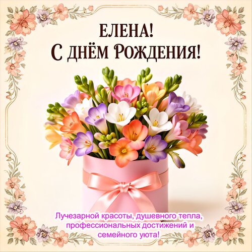 Открытка Елена! С днём рождения!