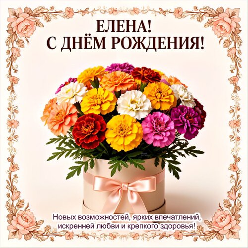 Открытка Елена! С днём рождения!