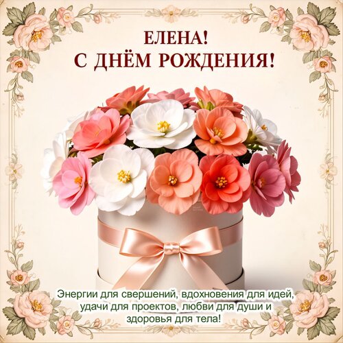 Открытка Елена! С днём рождения!
