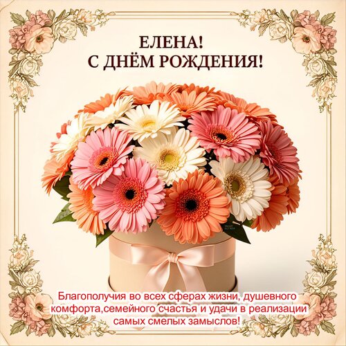 Открытка Елена! С Днём рождения!