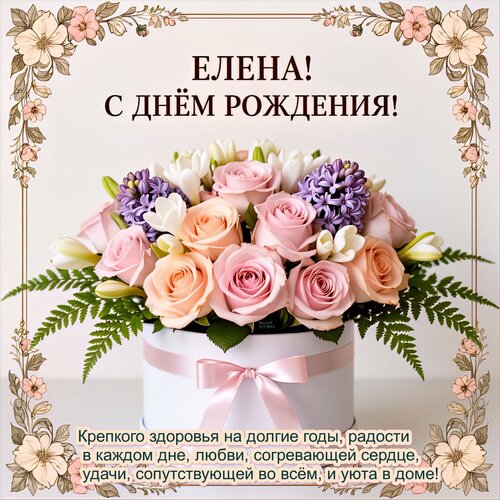 Открытка Елена! С днём рождения!