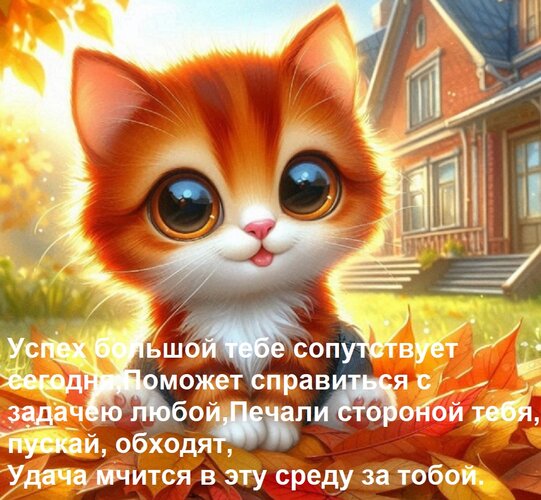 Открытка Успех большой тебе сопутствует сегодня, Поможет справиться с задачею любой, Печали стороной тебя, пу