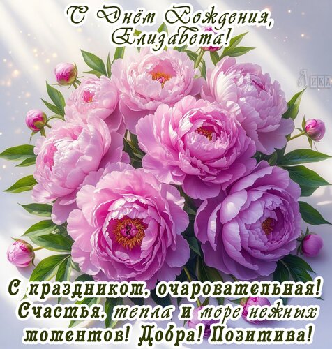 Открытка С днём рождения, Елизавета!