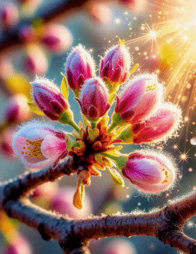 Анимированная открытка Весна. Цветы