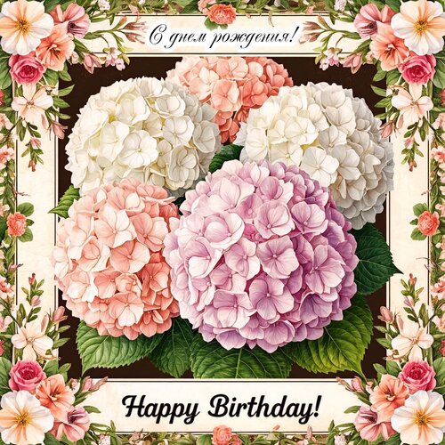 Открытка С днем рождения! Happy Birthday!