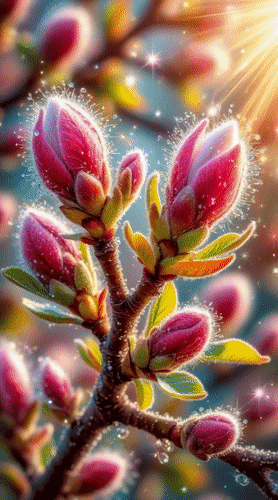 Анимированная открытка Цветы. Весна