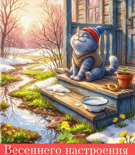 Анимированная открытка Весеннего настроения