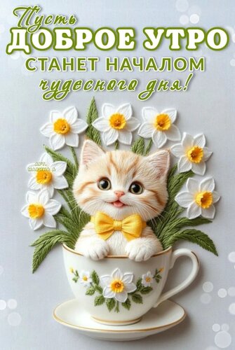 Открытка ПУСТЬ ДОБРОЕ УТРО СТАНЕТ НАЧАЛОМ ЧУДЕСНОГО ДНЯ!