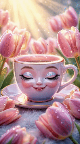 Анимированная открытка Тюльпаны