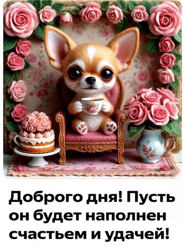 Открытка Доброго дня! Пусть он будет наполнен счастьем и удачей!