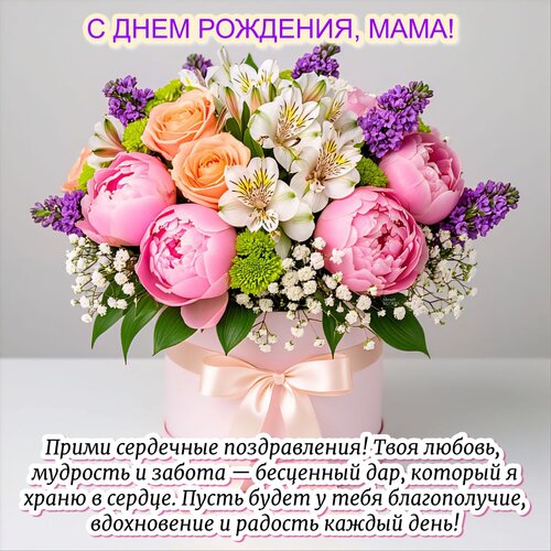 Открытка С днем рождения, мама!