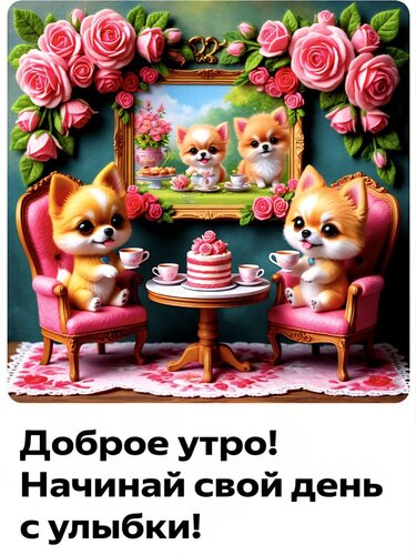 Открытка Доброе утро! Начинай свой день с улыбки!
