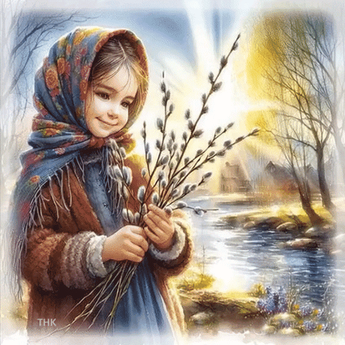 Анимированная открытка С Вербным Воскресением!