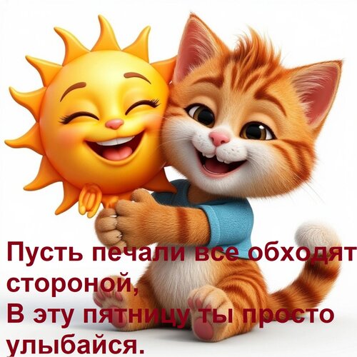 Открытка Пусть печали все обходят стороной, В эту пятницу ты просто улыбайся.