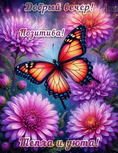Анимированная открытка Добрый вечер