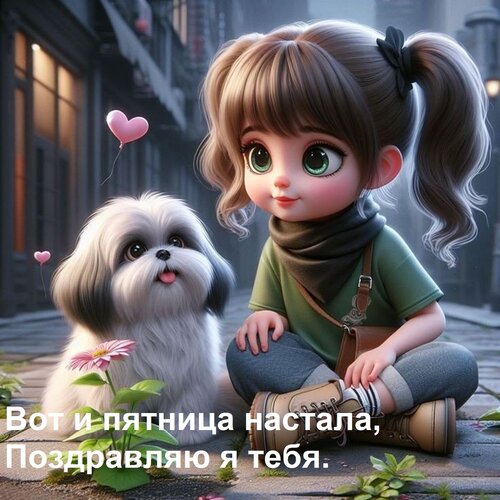 Открытка Вот и пятница настала, Поздравляю я тебя.