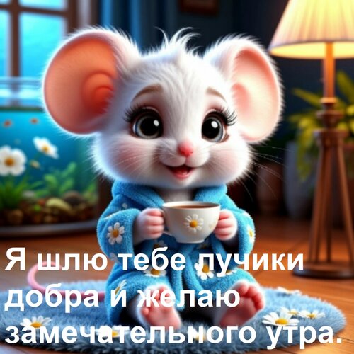 Открытка Я шлю тебе лучики добра и желаю замечательного утра.