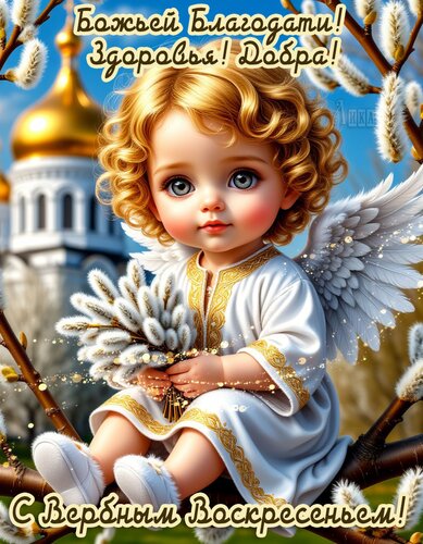 Открытка Вербное воскресенье