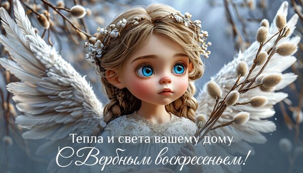 Открытка С Вербным воскресеньем