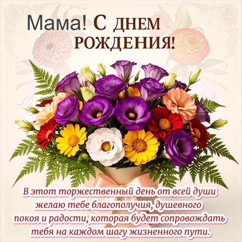 Открытка Мама! С днем рождения!