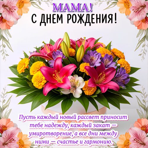 Открытка Мама! С днем рождения!