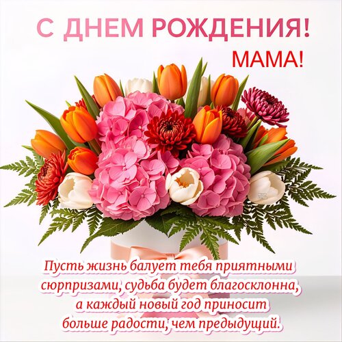 Открытка С днем рождения! Мама!
