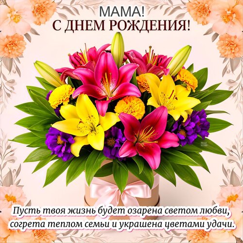 Открытка Мама! С днем рождения!