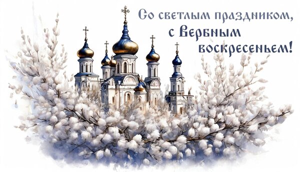 Открытка С Вербным воскресеньем