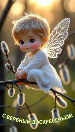 Открытка С вербным воскресеньем