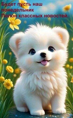 Открытка Будет пусть наш понедельник Полон классных новостей.