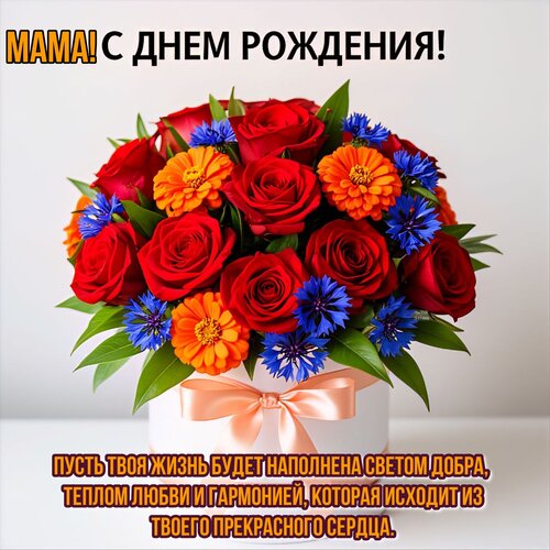 Открытка Мама! С днем рождения!