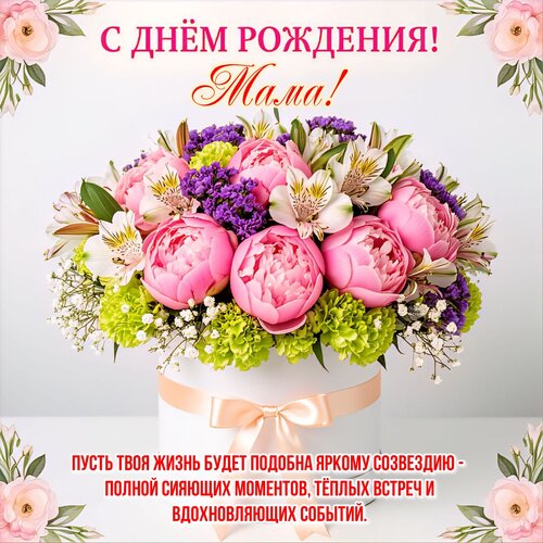 Открытка С днём рождения! Мама!