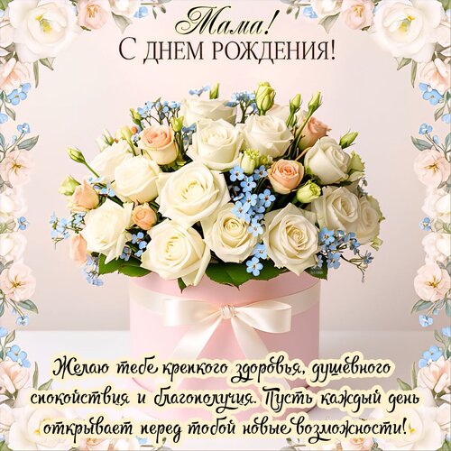 Открытка Мама! С днем рождения!