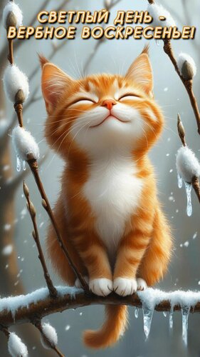 Открытка Светлый день - вербное воскресенье