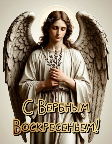 Открытка С Вербным воскресеньем